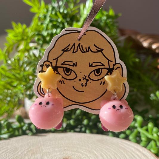 Pink Puffball Earrings