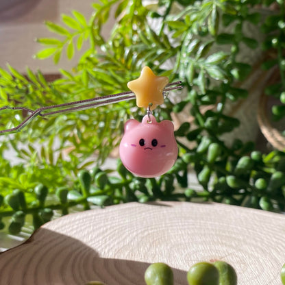Pink Puffball Earrings