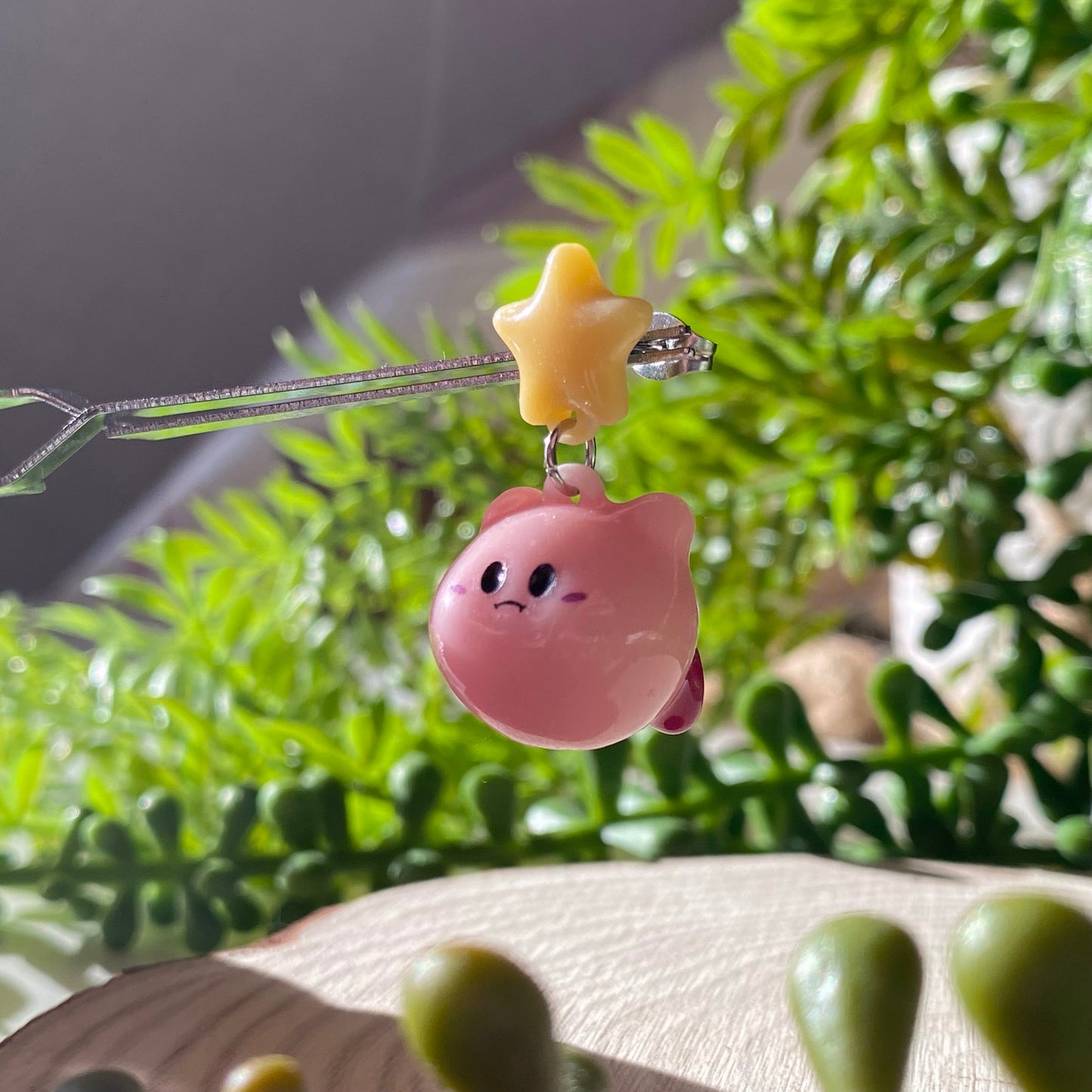 Pink Puffball Earrings