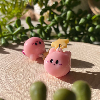 Pink Puffball Earrings